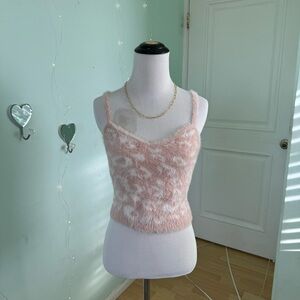 Forever21 Y2K Pink Cheetah Mohair Tank